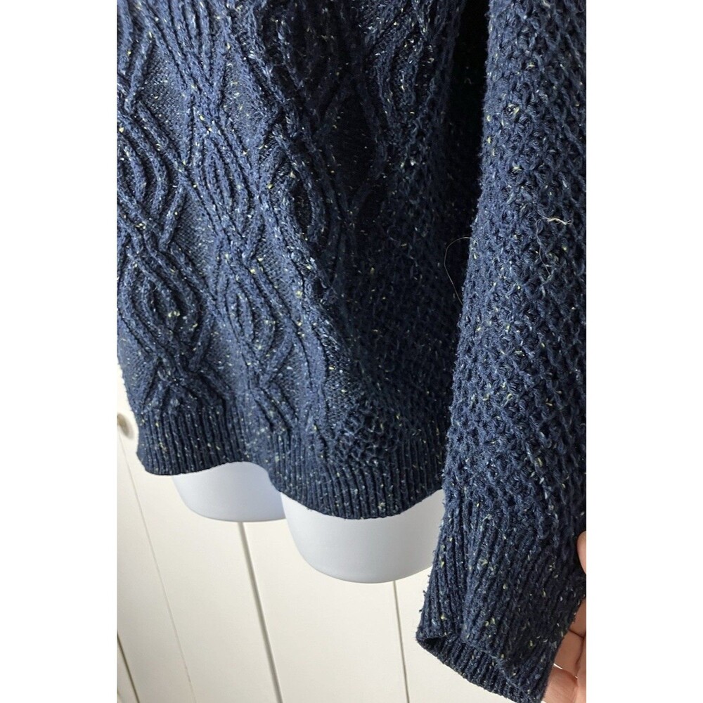 Time and Tru Womens Blue Speckled Knit Sweater Large - Picture 5 of 7
